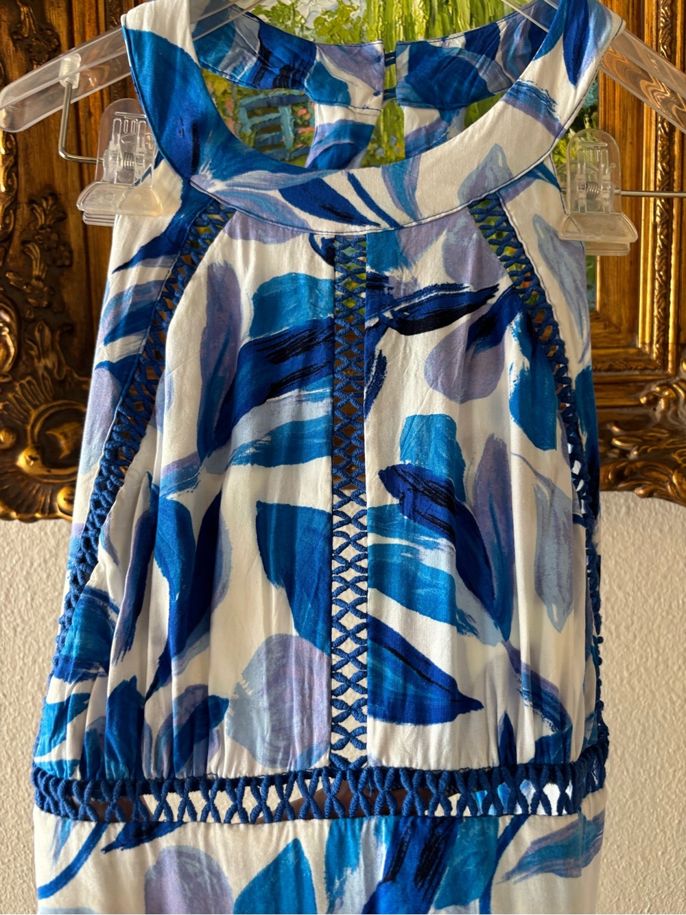 Blue & White Floral Maxi Dress - Picture 3 of 8